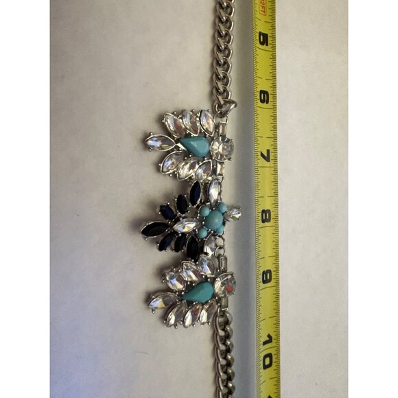American Eagle Statement Necklace With Crystal & Turquoise Accents - Picture 7 of 16